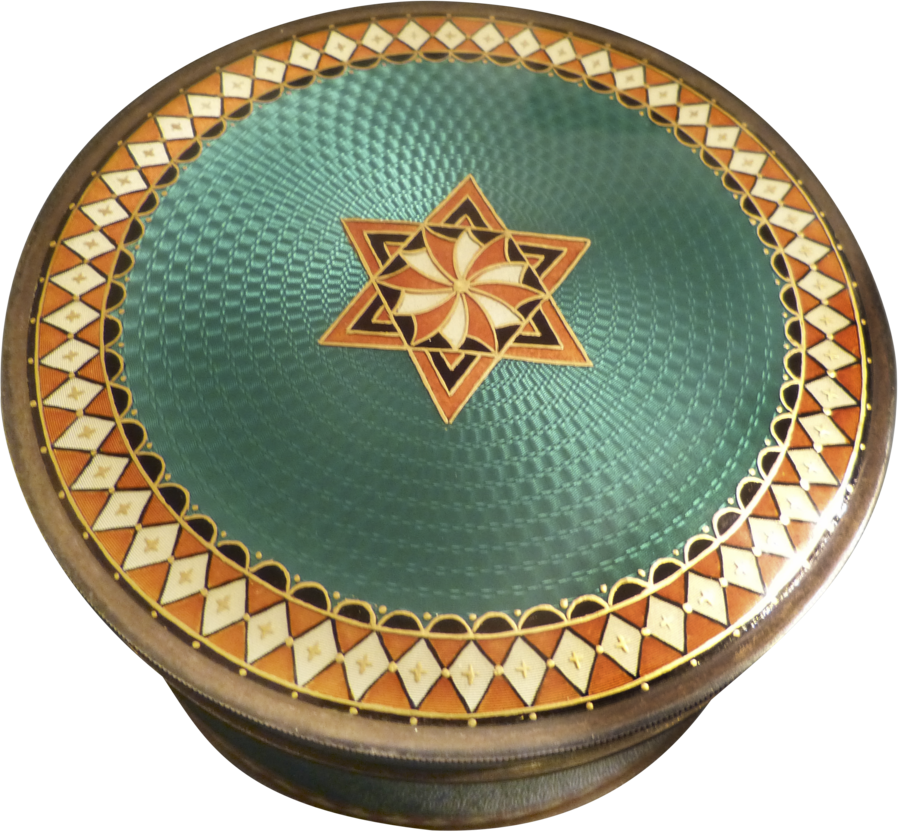 Guilloche Enamel & Silver Box