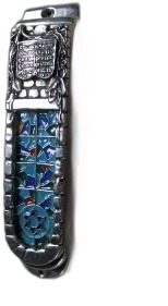 Sterling Enamel Mezuzah