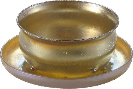 Tiffany Art Glass Bowl With Under Plate