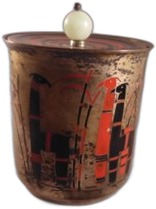 Art Deco silver enameled jar