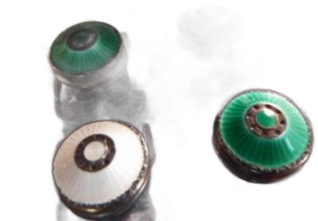 Guilloche Enamel Salt and Pepper Shakers