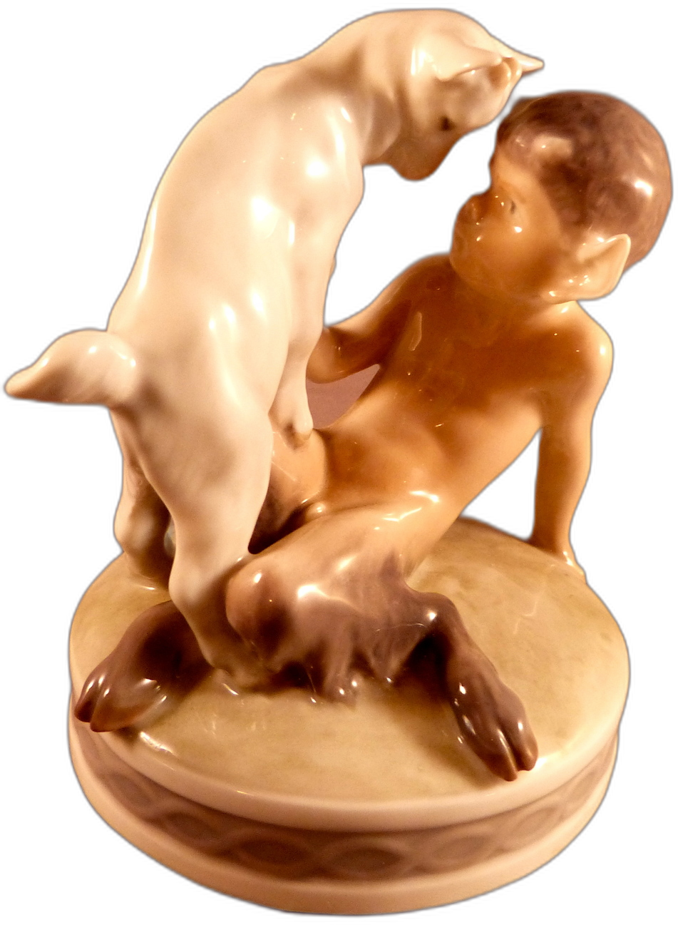 Royal Copenhagen Figure- Faun With Goat